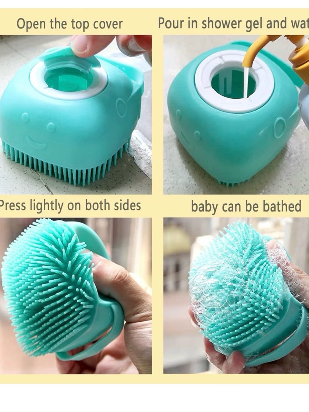 Silicone Adult/Kid or Pet Bath Brush - Picture 4 of 5